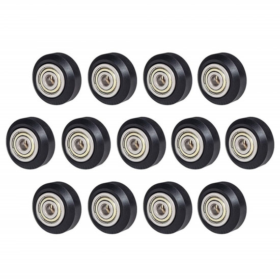 SIMAX3D 13/24Pcs Polycarbonate Pulley Wheel Plastic Pulley Linear Bearing for Creality CR10 Ender 3 3D Printer Part - Black 24pcs