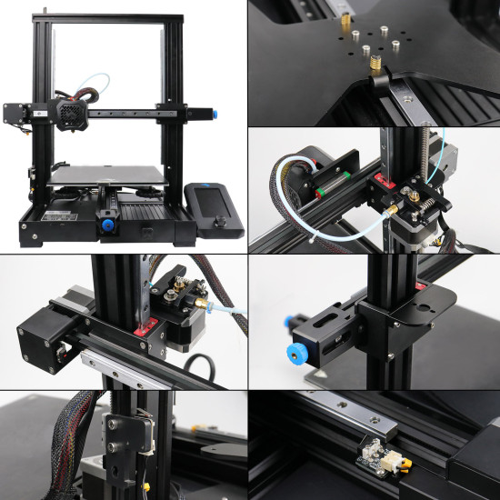 Ender 3 V2/Pro 3D Printer Upgrade Kit Black Knight kit and Belt Screws for Genuine Hiwin Linear Rail Improvement - Ender 3 Without Linear Rail