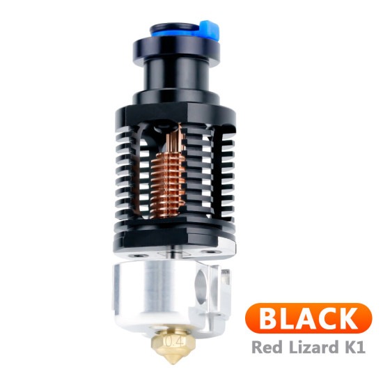 Red Lizard K1 V6 Hotend Assembled Hotend Plated Copper Nozzle for Ende3 V2 Extruder Voron Prusa I3 MK3 Extruder 3D Printer Parts - Aluminum-red