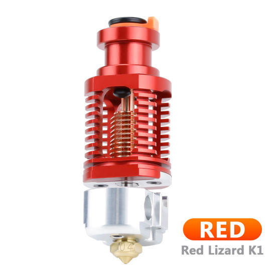 Red Lizard K1 V6 Hotend Assembled Hotend Plated Copper Nozzle for Ende3 V2 Extruder Voron Prusa I3 MK3 Extruder 3D Printer Parts - Aluminum-red