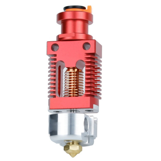 Red Lizard V5 Pro V6 Hot End Assembly Bimetal Thermal Insulation Copper Plating Hot End for CR-10 CR10S Ender-3 V2 Ender-3 3D Printer Parts - Aluminum-red