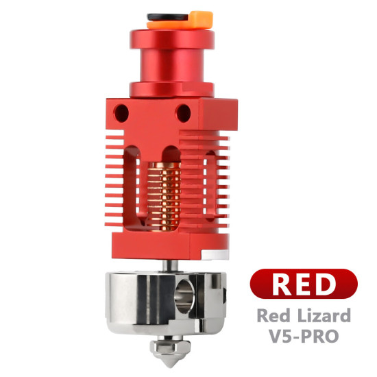 Red Lizard V5 Pro V6 Hot End Assembly Bimetal Thermal Insulation Copper Plating Hot End for CR-10 CR10S Ender-3 V2 Ender-3 3D Printer Parts - Aluminum-red