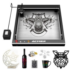  ACMER P2 10W Laser Engraver DIY Engraving Machine Fixed Focus Engraving at 30000mm/min Ultra-silent Auto Air Assist