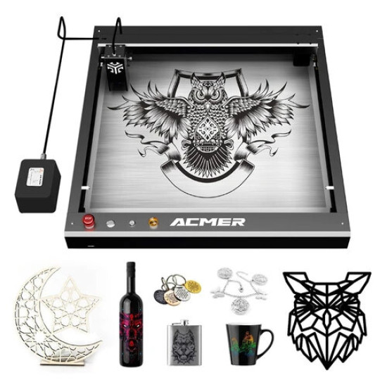  ACMER P2 10W Laser Engraver DIY Engraving Machine Fixed Focus Engraving at 30000mm/min Ultra-silent Auto Air Assist