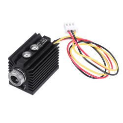 405nm 100/180/300mW Blue Violet Dot Laser Module Variable Focus TTL/PWM Modulation w/ Heat Sink 2.54-3P for DIY Laser Engraver - 300mW