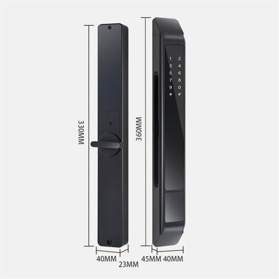 WF-021D Fully Automatic Unlocked Home Apartment Office Smart Fingerprint Digital Aluminum Door Lock Hidden Fingerprint Design
