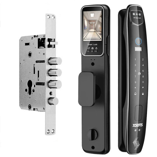 CS7 3D Face 30*300mm Lock Body Smart Door Lock Security Camera Monitor Lock Intelligent Fingerprint Password Biometric Electronic Key Unlock Doorlock