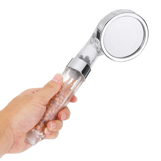 Transparent Shower Head ABS Anion Filter SPA Saving Pressurized Boost Rainfall Shower Head for Bathroom Bathing Travelling - S