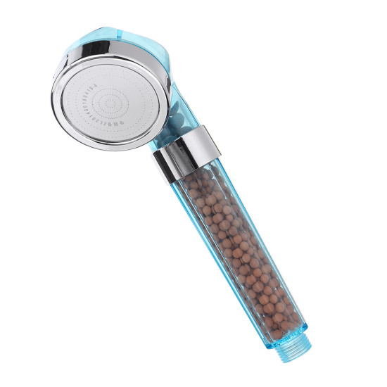 Transparent Shower Head ABS Anion Filter SPA Saving Pressurized Boost Rainfall Shower Head for Bathroom Bathing Travelling - S