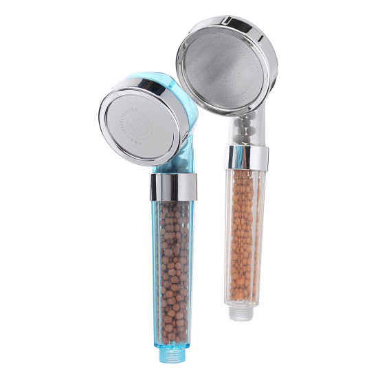 Transparent Shower Head ABS Anion Filter SPA Saving Pressurized Boost Rainfall Shower Head for Bathroom Bathing Travelling - S