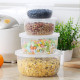Bakeey 4 PCS Storage Box Miscellaneous Grain Storage Plastic Sealed Box Refrigerator Freshness Box - Circular Transparent