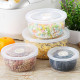 Bakeey 4 PCS Storage Box Miscellaneous Grain Storage Plastic Sealed Box Refrigerator Freshness Box - Circular Transparent