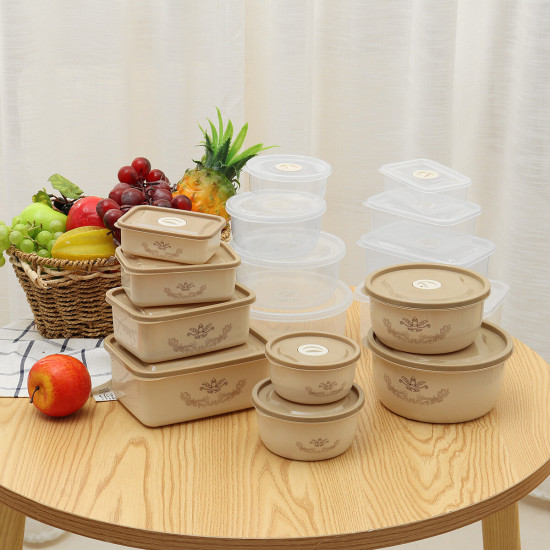 Bakeey 4 PCS Storage Box Miscellaneous Grain Storage Plastic Sealed Box Refrigerator Freshness Box - Circular Transparent