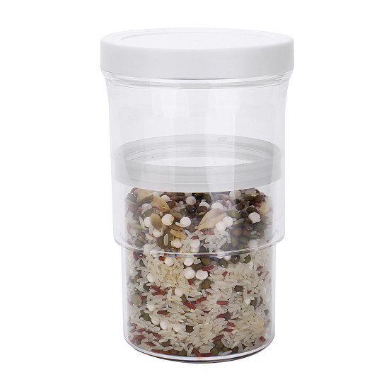 Press Cereal Vacuum Storage Box Tank Kitchen Food Grain Container Dispenser