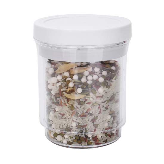 Press Cereal Vacuum Storage Box Tank Kitchen Food Grain Container Dispenser