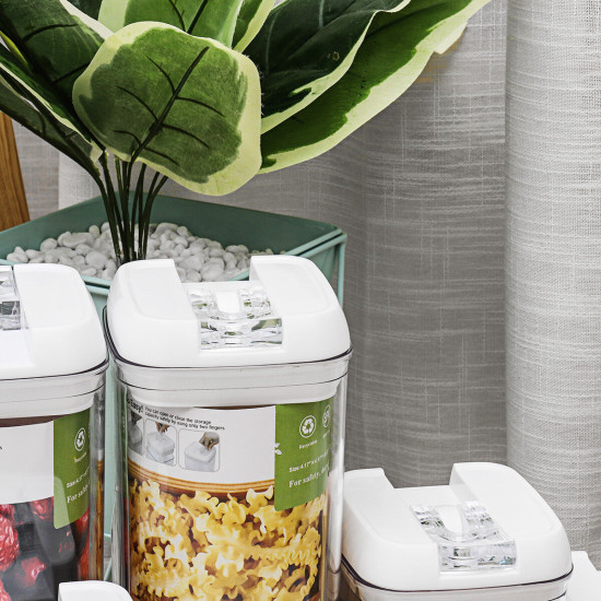 Airtight Food Storage Containers Square Nine-piece Easy-to-buckle Cans Kitchen Household Whole Grains Milk Powder Preservation Storage Tank