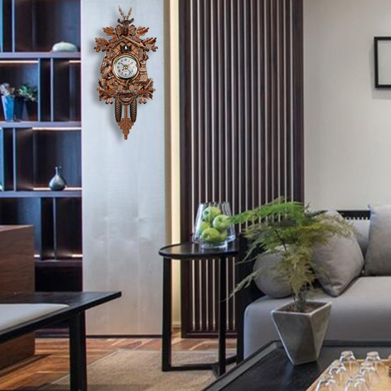 Wall Clocks Cuckoo Pendulum Watch Art Craft Home Decoration Hanging Wood Watches - 301