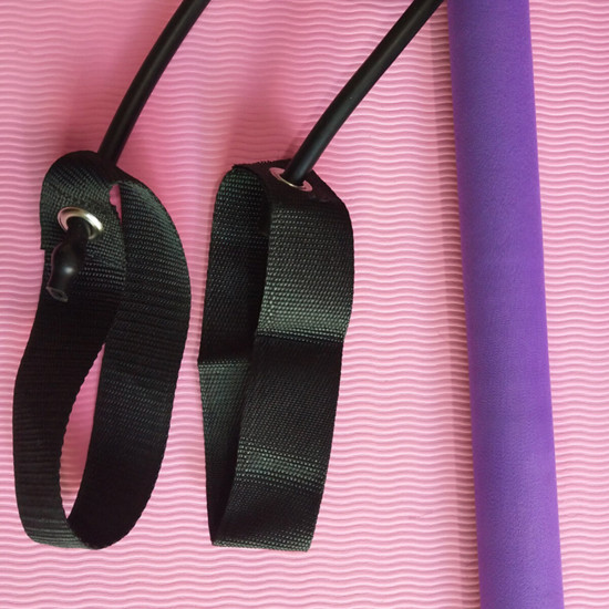 Multi-functional Yoga Pull Rods Portable Gym Pilates Bar with Resistance Band for Chest-expanding Fitness Workout - Pink
