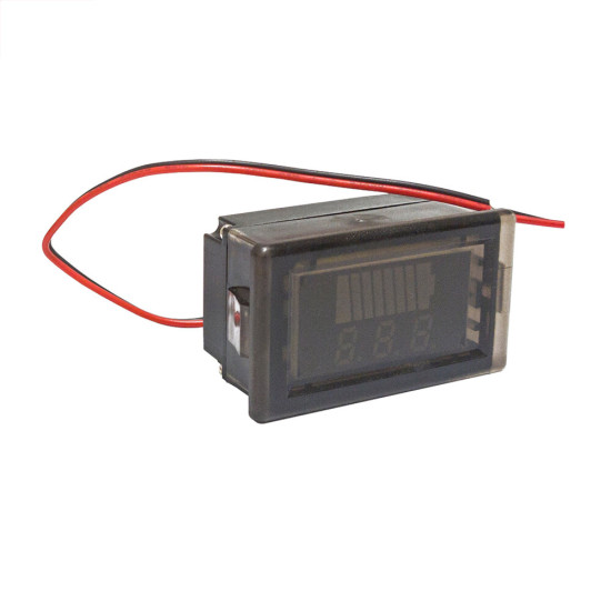 Waterproof Digital Battery Capacity Meter Tester 12V-60V Lithium Battery Capacity Indicator Car Voltage Meter Voltmeter - Red