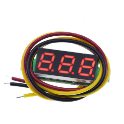 0.28 inch 3-wire Digital DC Voltmeter Head Digital Display Adjustable Three-wire DC0-100V Battery Voltmeter - Blue