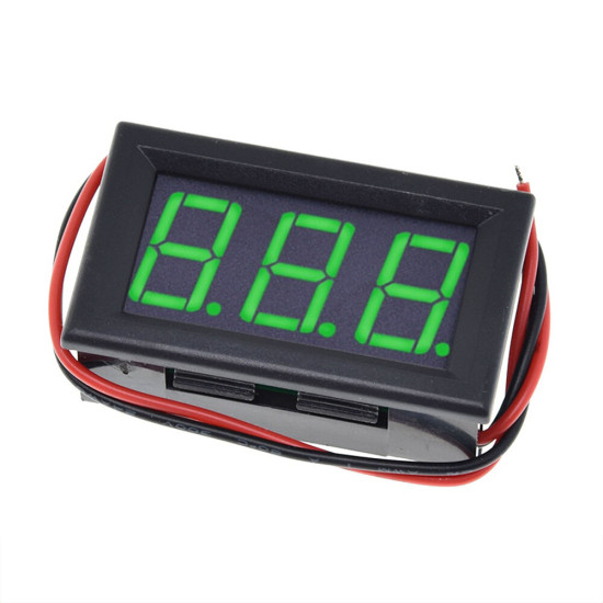 AC 70-500V 0.56inch Two-wire Digital Voltmeter LED Digital Display 2 Wires Red Green Blue Display AC Voltage Meter Head AC220V Mains Power 380V Industrial Power - Red