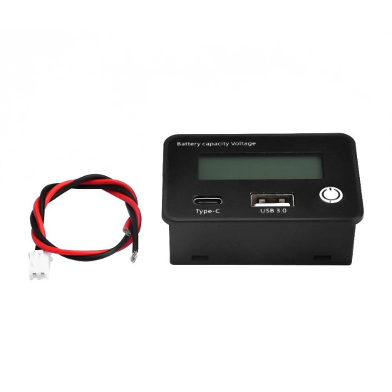 DC8-30V USB Type-C Lead Acid Lithium Battery Charge Capacity Indicator Car Motorcycle Digital Voltmeter Voltage Tester Meter Too - Green