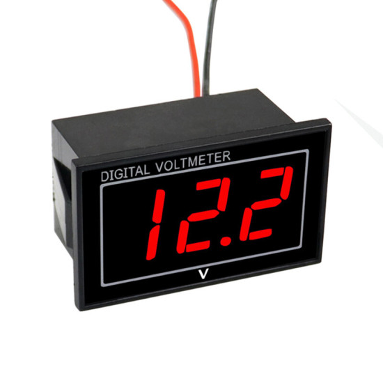 0.56 inch Waterproof Digital LED Voltage Meter DC 5-130V Indicator Voltmeter For Car Motorcycle 12V 24V 36V 48V 72V 120V - Red