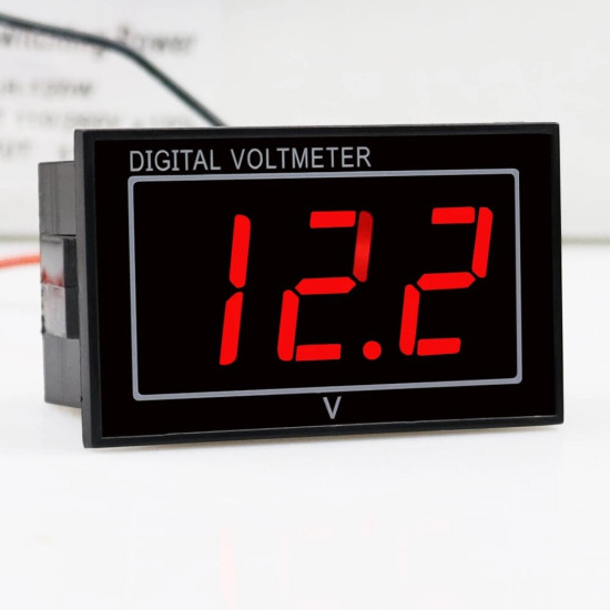 0.56 inch Waterproof Digital LED Voltage Meter DC 5-130V Indicator Voltmeter For Car Motorcycle 12V 24V 36V 48V 72V 120V - Red