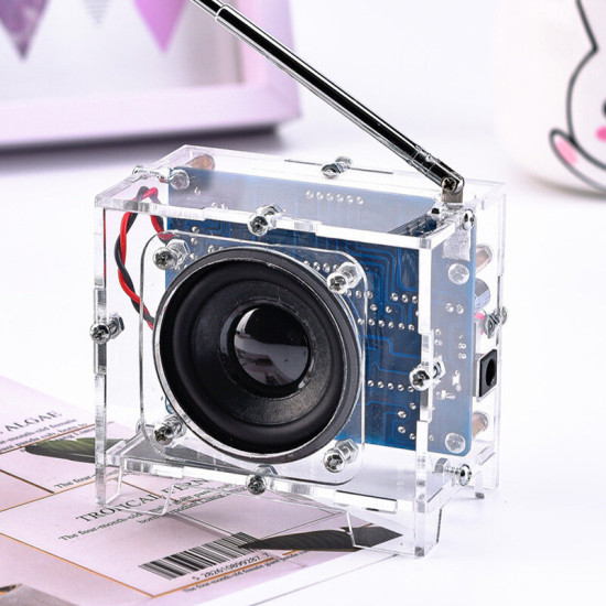 TEA5767 FM Radio DIY Kit 87MHz-108MHz Digital Display Receiver with 5W 8ohm Speaker Antenna Electronic DIY Soldering Kit