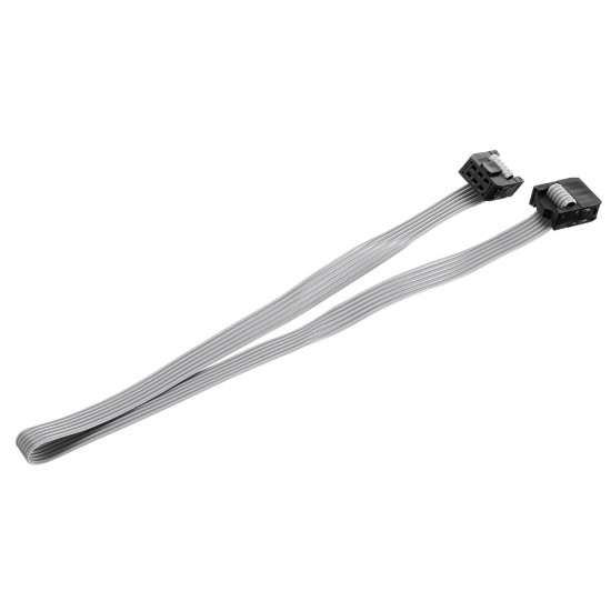 2.54mm FC-6P IDC Flat Gray Cable LED Screen Connected to JTAG Download Cable