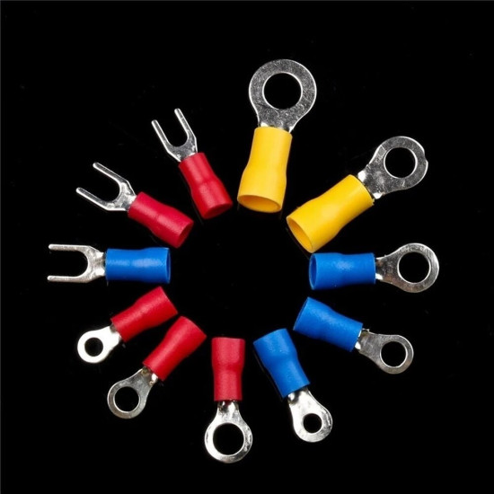 480/300/280Pcs Assorted Spade Terminals Insulated Cable Connector Electrical Wire Crimp Butt Ring Fork Set Ring Lugs Rolled Kit - 280pcs
