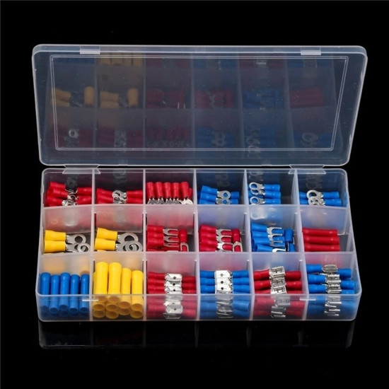 480/300/280Pcs Assorted Spade Terminals Insulated Cable Connector Electrical Wire Crimp Butt Ring Fork Set Ring Lugs Rolled Kit - 280pcs