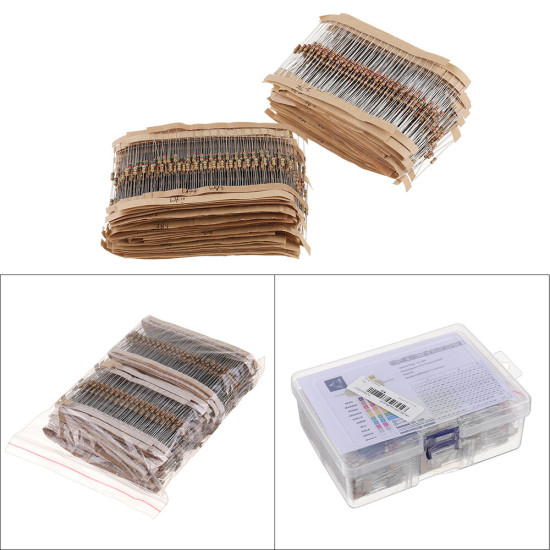 3120pcs 156 Values 1 -10M Ohm 1/4W 5% Carbon Film Resistors Assortment Kit Electronic Components - with box