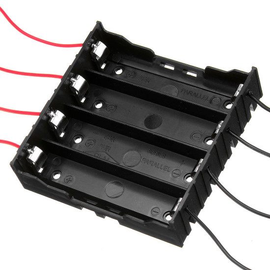 3pcs DIY 4 Slot 18650 Battery Holder With 8 Leads