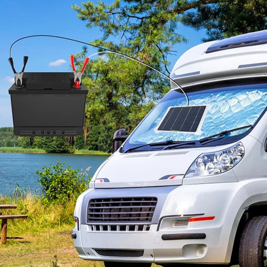 27×22CM Monocrystalline 10W Portable Solar Panel for Car Travel Boat Solar Battery Charger RV Accessories with Dual USB