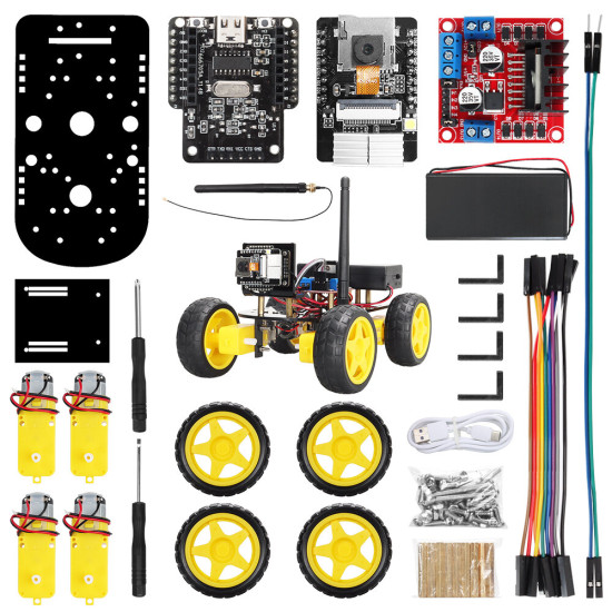 Robot Starter Kit For Arduino Programming with ESP32 Camera and Codes Learning Develop Skill Basic Version