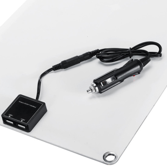30W 18V MonocrystalineSolar Panel Dual 12V/5V DC USB Charger Kit with 10A Solar Controller & Cables