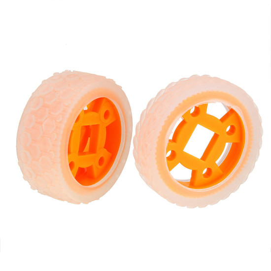 47*12mm/47*21mm 64T Transparent Tire Orange Rubber Wheel for Smart Robot Chassis Car - 21mm