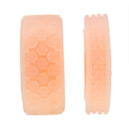 47*12mm/47*21mm 64T Transparent Tire Orange Rubber Wheel for Smart Robot Chassis Car - 21mm