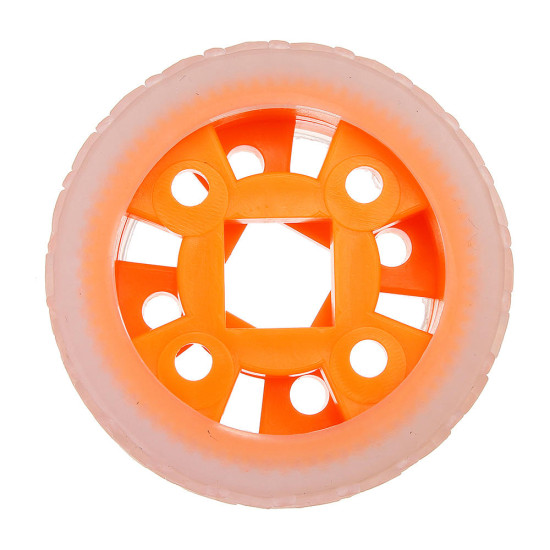 47*12mm/47*21mm 64T Transparent Tire Orange Rubber Wheel for Smart Robot Chassis Car - 21mm