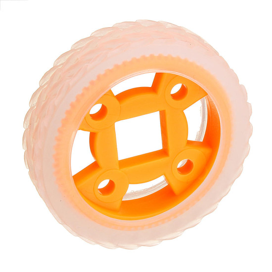 47*12mm/47*21mm 64T Transparent Tire Orange Rubber Wheel for Smart Robot Chassis Car - 21mm
