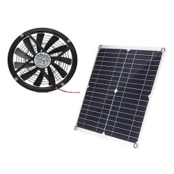 12V 25CM Large Air Volume Exhaust Fan Solar Powered Fans for Kitchen Household Cooling Exhaust Fan