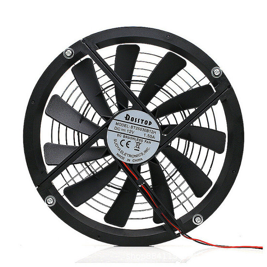 12V 25CM Large Air Volume Exhaust Fan Solar Powered Fans for Kitchen Household Cooling Exhaust Fan