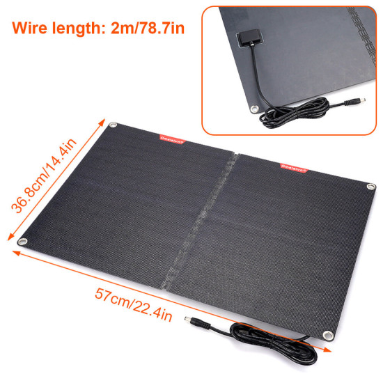 ETFF 12V 60W Folding Solar Panel 30A 60A 100A Waterproof Outdoor Battery Charger for Mobile Phones Power Bank Camera Tablet PC Car With PD QC3.0 MTTP Controller - 30A