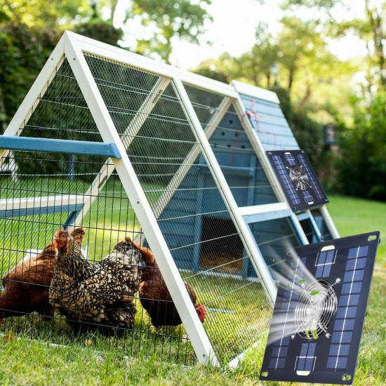 5W Cooling Fan 5W Solar Powered Fan for Shed and Chicken Coop Portable Convenient Solar Greenhouse Fan for Outside Pet House