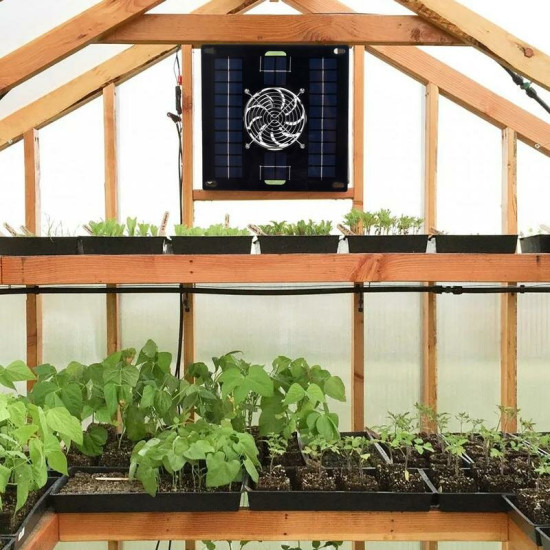 5W Cooling Fan 5W Solar Powered Fan for Shed and Chicken Coop Portable Convenient Solar Greenhouse Fan for Outside Pet House