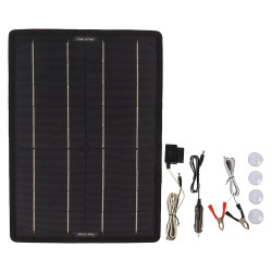 10W Outdoor Solar Charging Power Charger 12V Single Crystal Solar Panel Anti-electricity-deficit Trickle with OBD Charging for Automobile