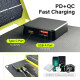 Outdoor Powerful Flexible Solar Panel 5V 28W Portable Battery Mobile Phone Charge PD QC 3.0 9V 12V for USB-A+USB-C Cells Power Bank - 3-Fold Green