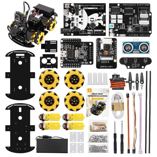 Robot Starter Kit For Arduino Programming with APP x ESP32 Camera and Codes Learning Develop Skill Smart Automation Kit