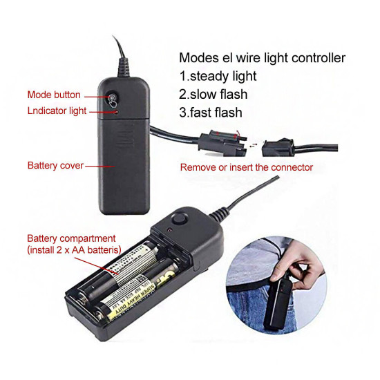 Halloween Skeleton Mask LED Scary EL-Wire Mask Light Up Festival Cosplay Costume Supplies Party Mask - Orange